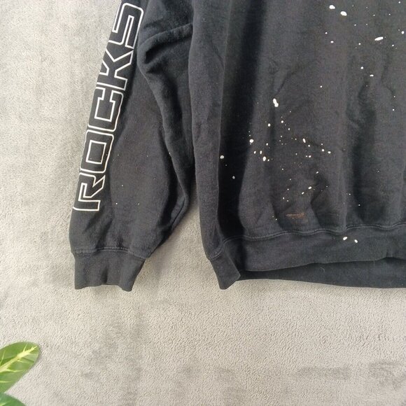 Gildan Sweatshirt Men Size XL Athleisure Crew neck Pullover Black and White - Picture 2 of 14